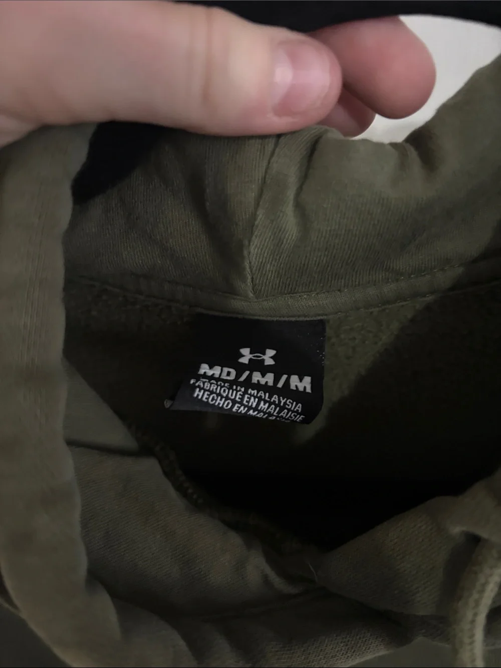 Under Armour Olive Green Pullover Hoodie with Small Logo